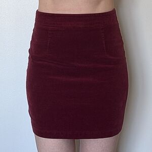 Forever 21 Wine Corduroy Mini Skirt